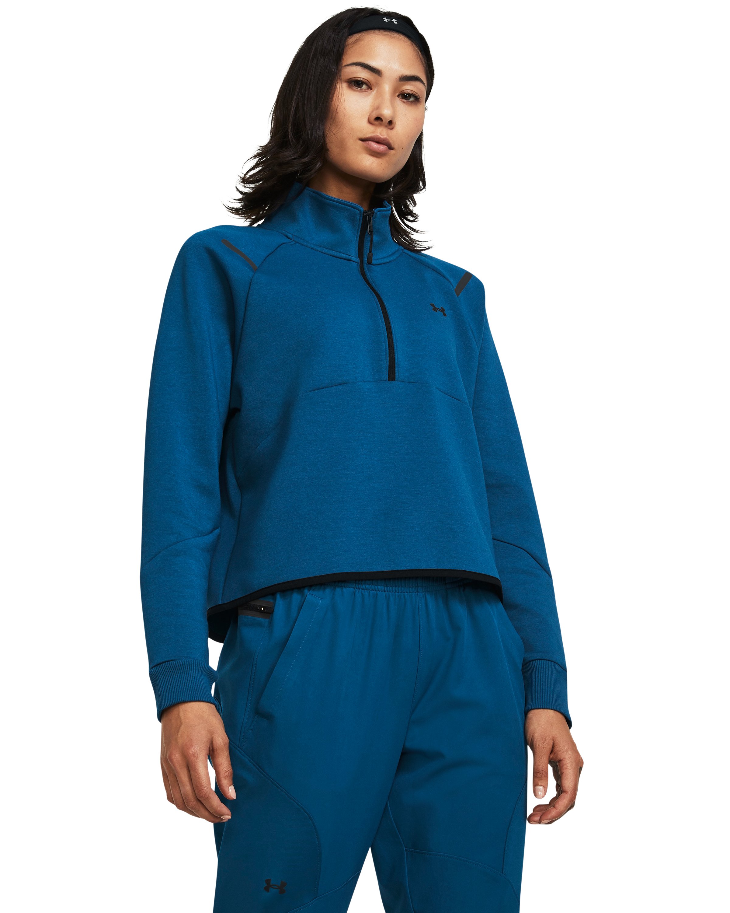 Women's UA Unstoppable Fleece Crop  Zip  2