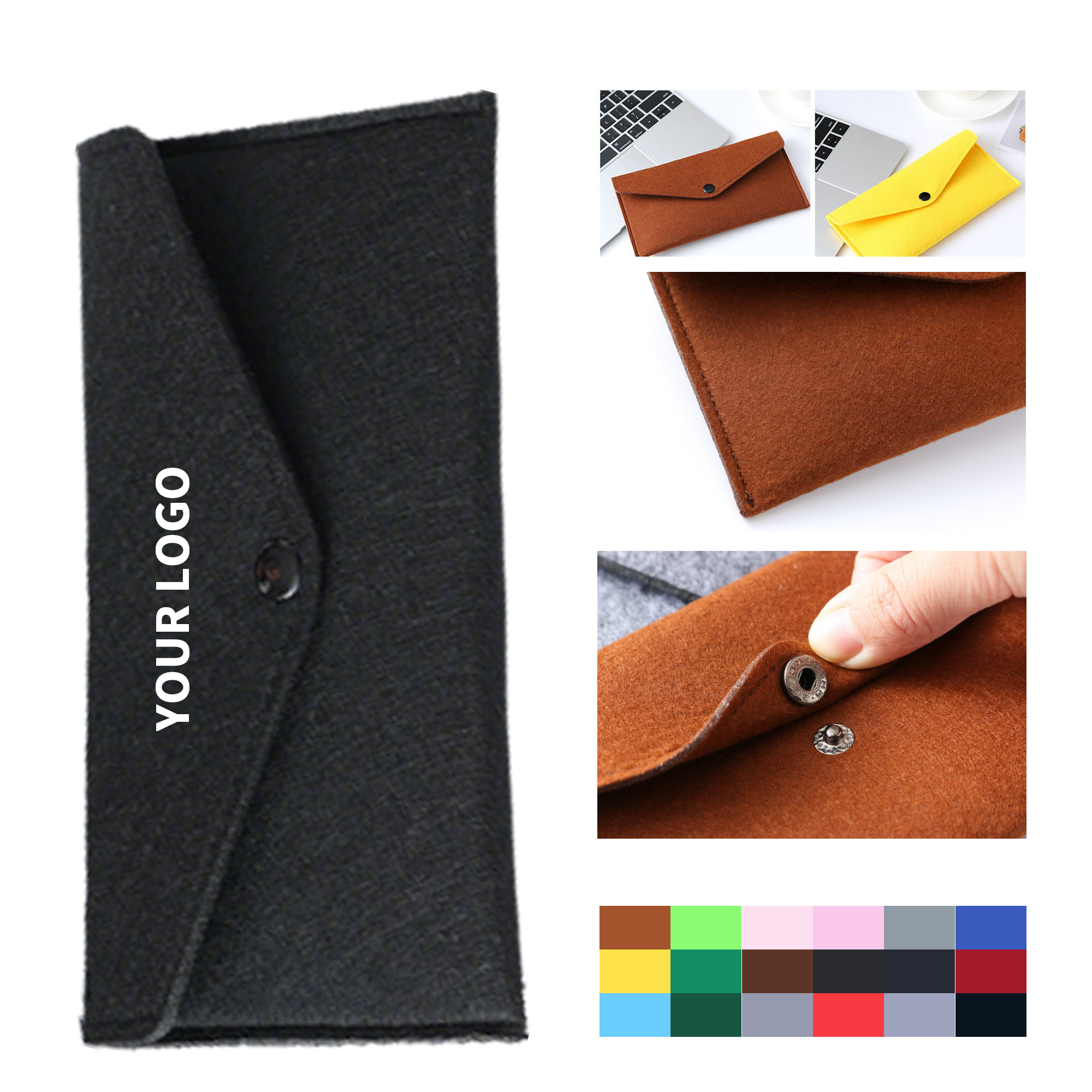 Felt Sleeve Pouch For Mobile Essentials 7.7" x 3.9" 21