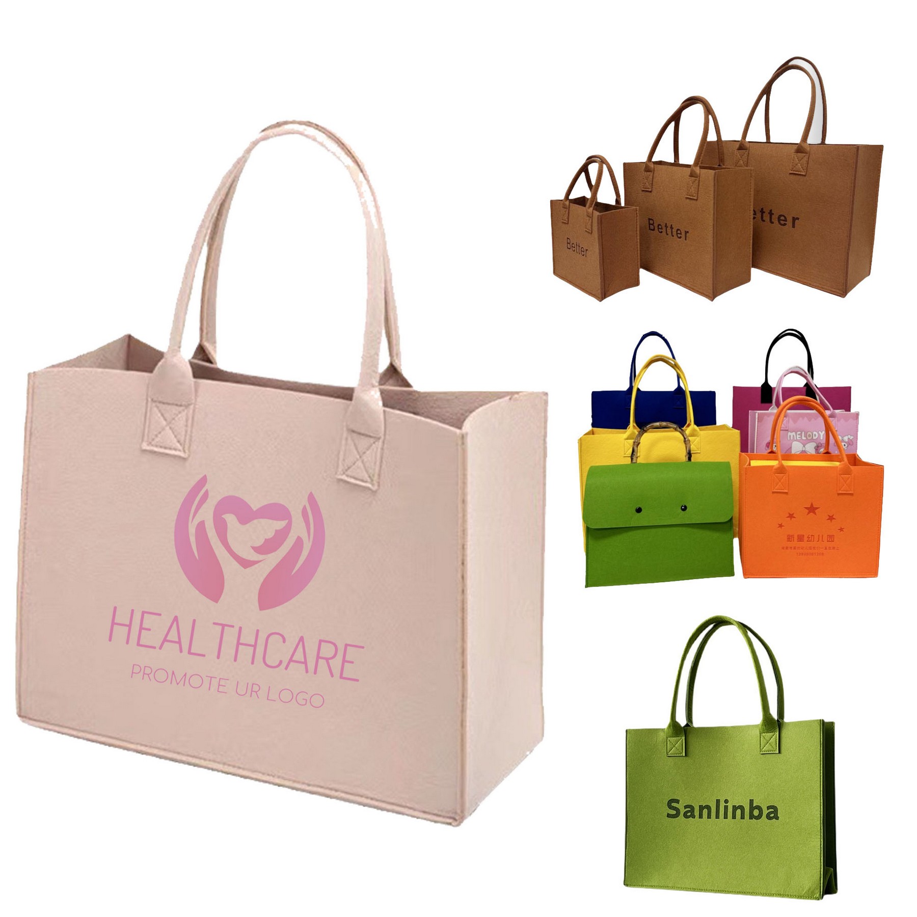 Shopping Felt Tote Bags