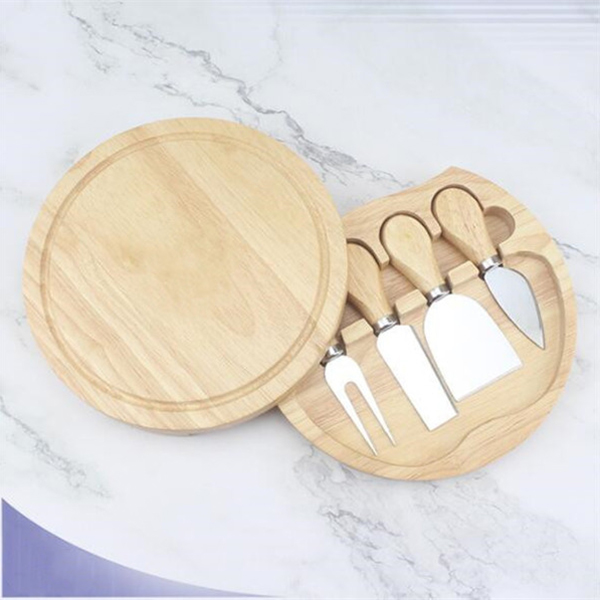 4-Piece Wood Cheese Board Server Kit 4