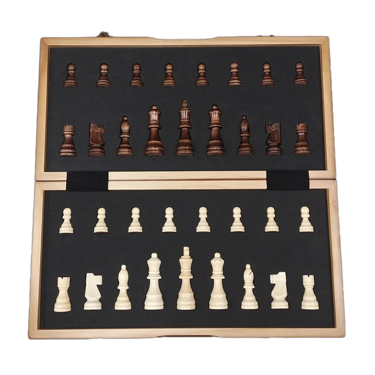High Quality Wooden Magnetic Foldable Chess Set Game Board 5