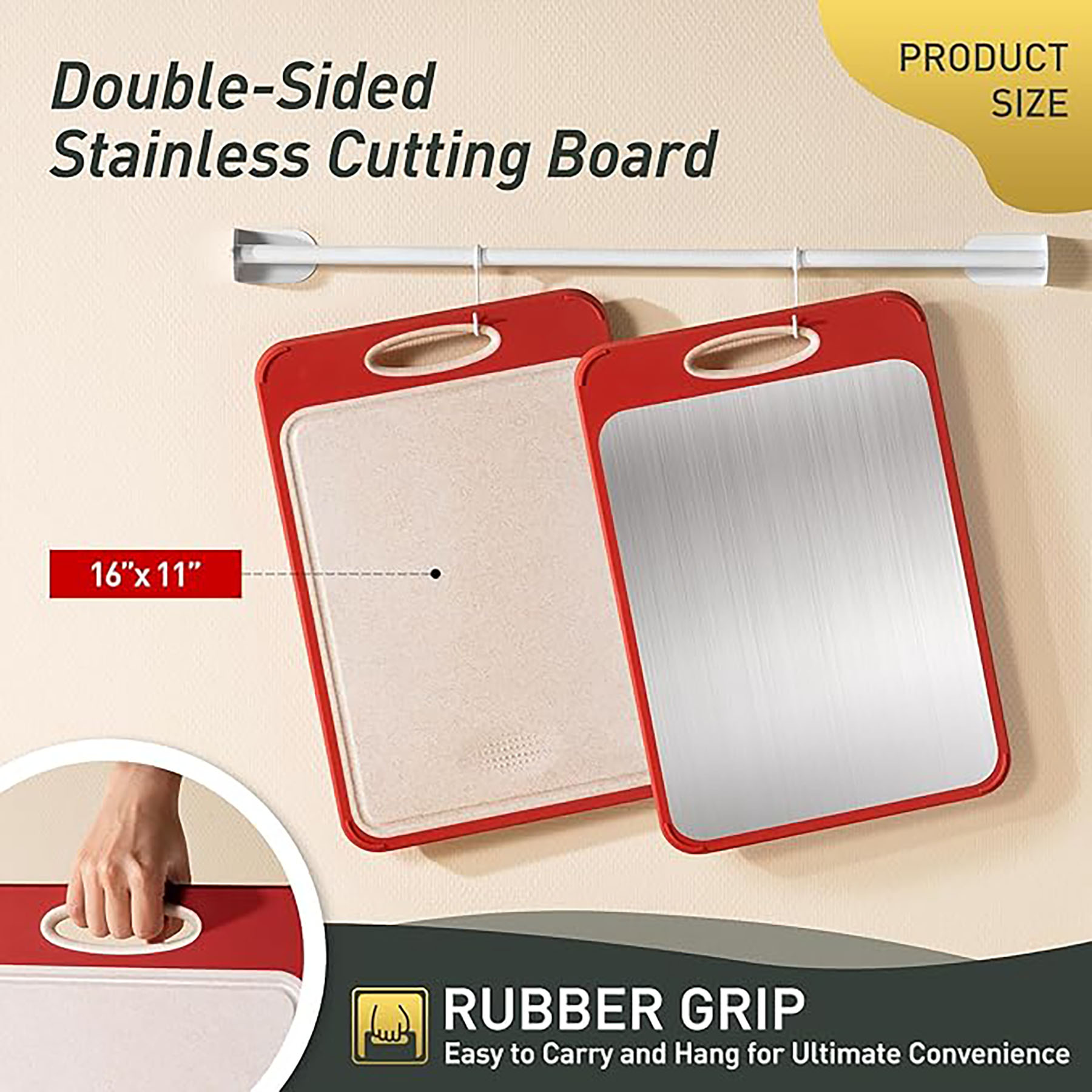 Double Sided Stainless Steel Cutting Board 9