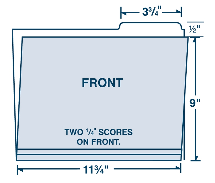 File Folder - Letter Size - 3rd Tab Position Printed with 1 PMS Color 3