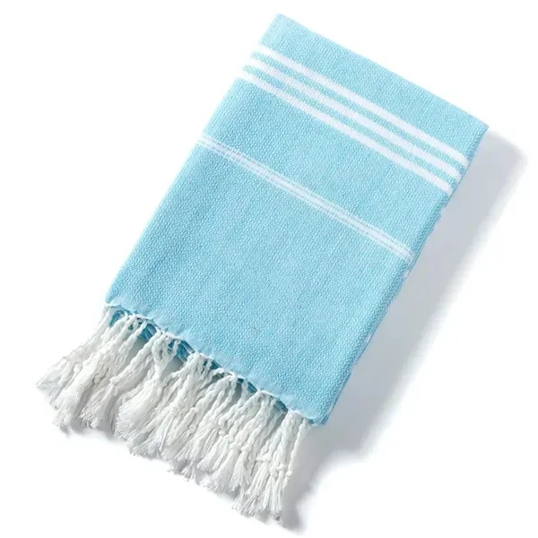 Fringed Jacquard Striped Bath Towel - Poly-Cotton Blend 15