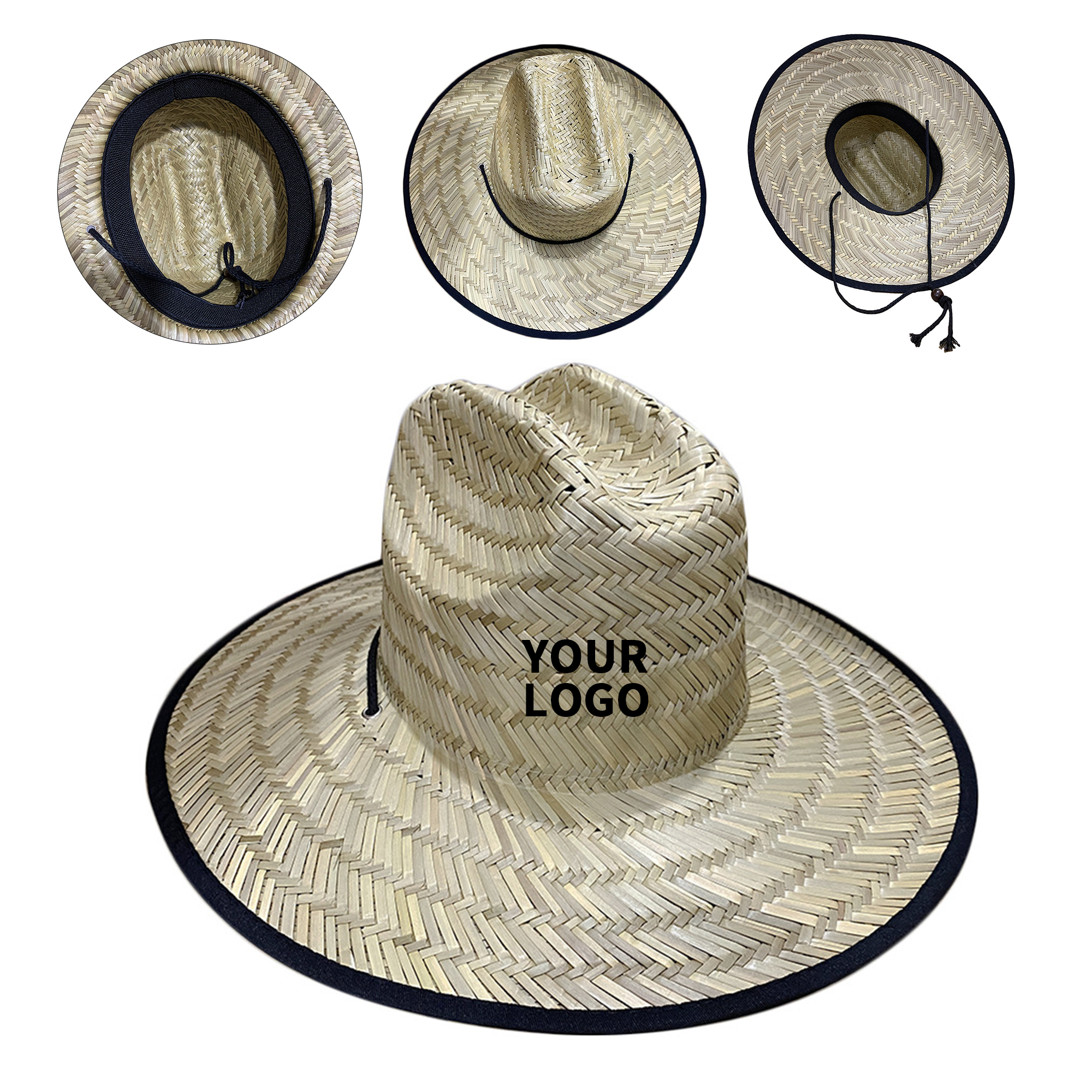 Woven Straw Cowboy Hat With Wide Brim 1