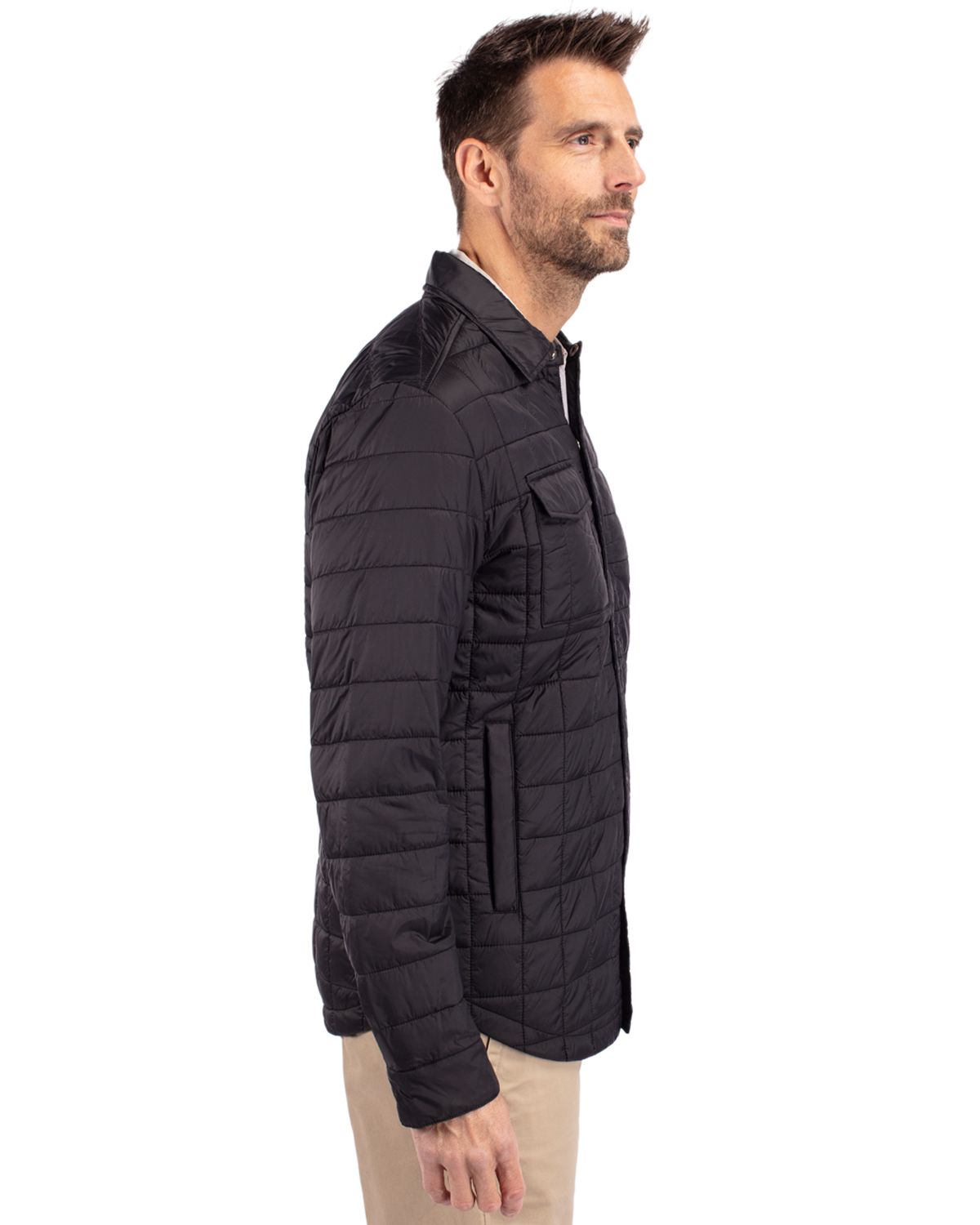 Cutter & Buck Rainier Recycled Insulated Puffer Mens Big & Tall Full Zip Shirt Jacket Big & Tall 8