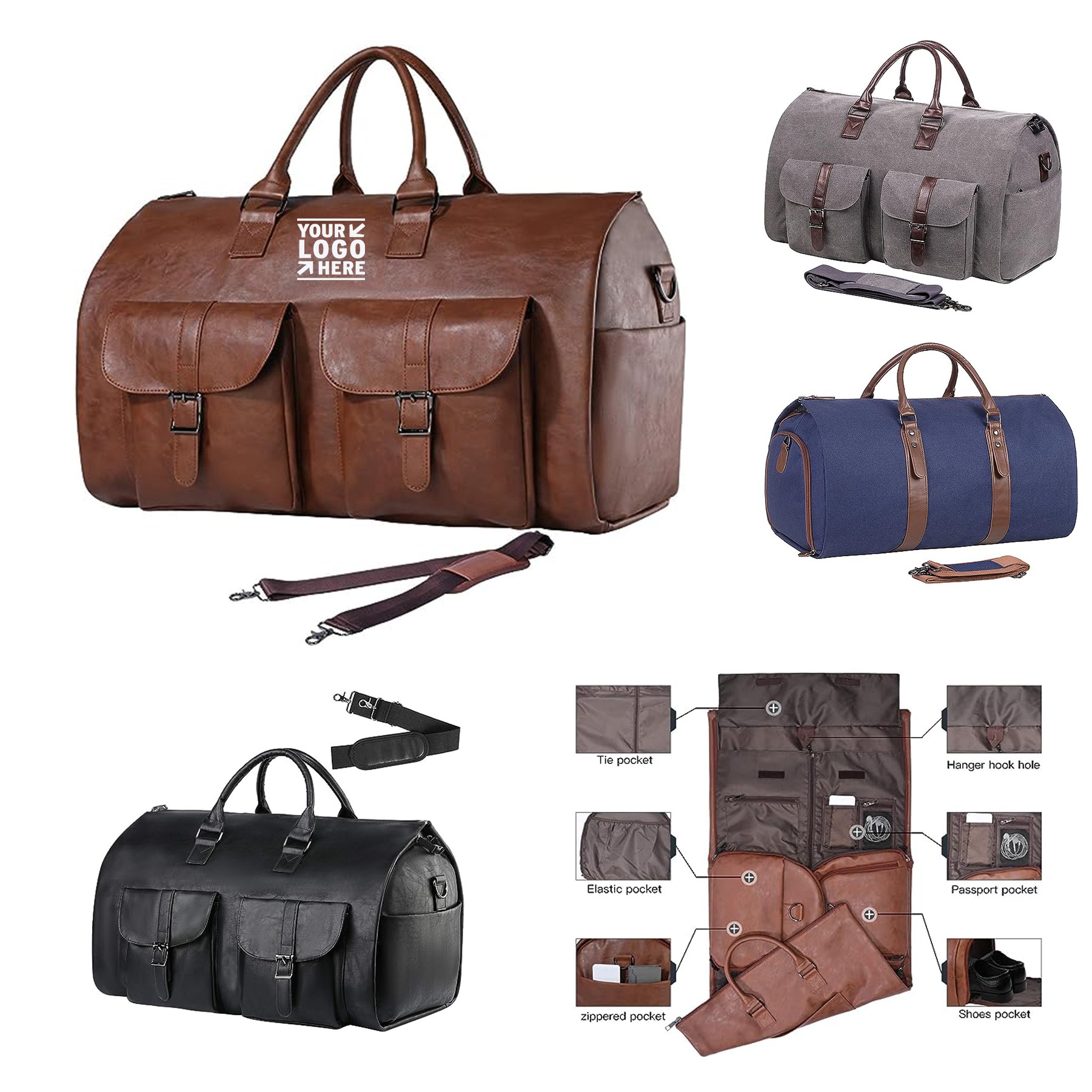 2 in 1 Hanging Suitcase Suit Business Convertible Travel Garment Carry on Garment Duffel Bag 3