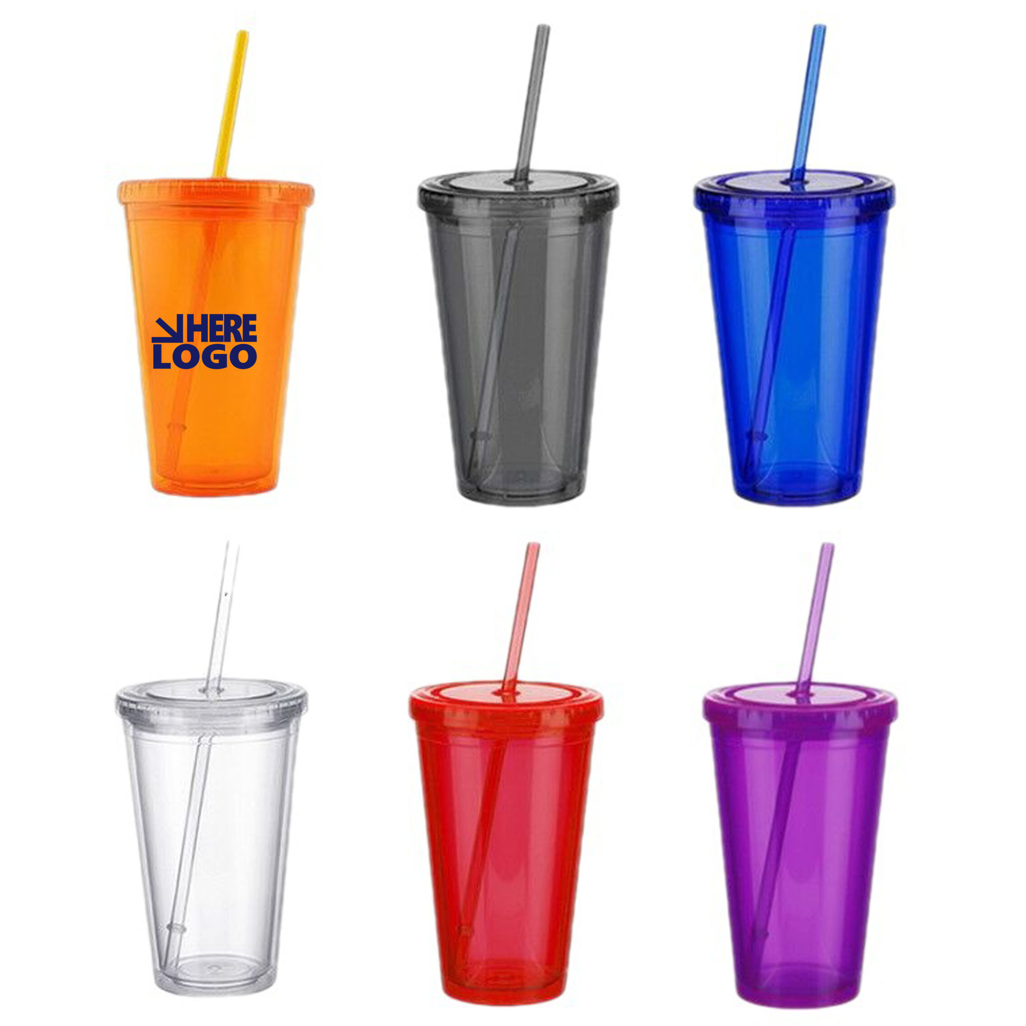 16oz Plastic Straw Cup 2