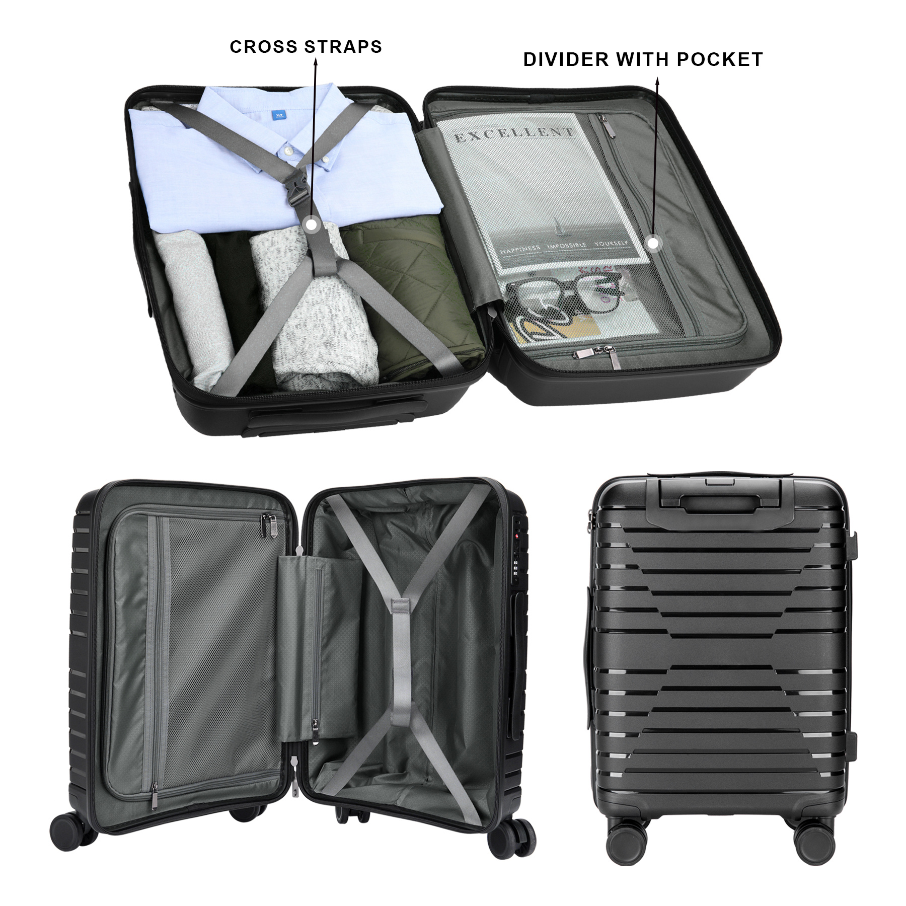 Personalized Lightweight Rolling Carry-On Luggage 5