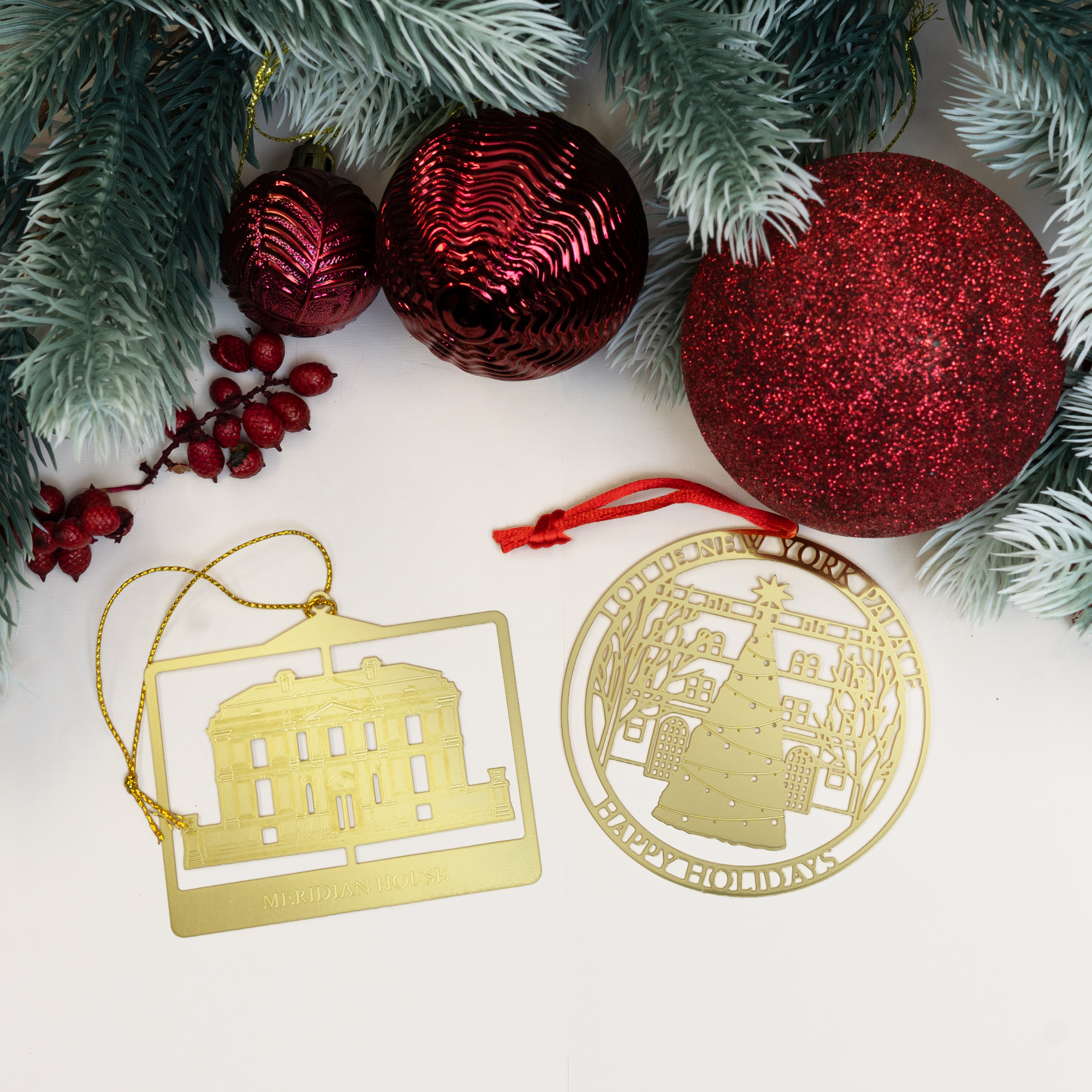 Custom Etched Brass Holiday Ornaments 2" 7