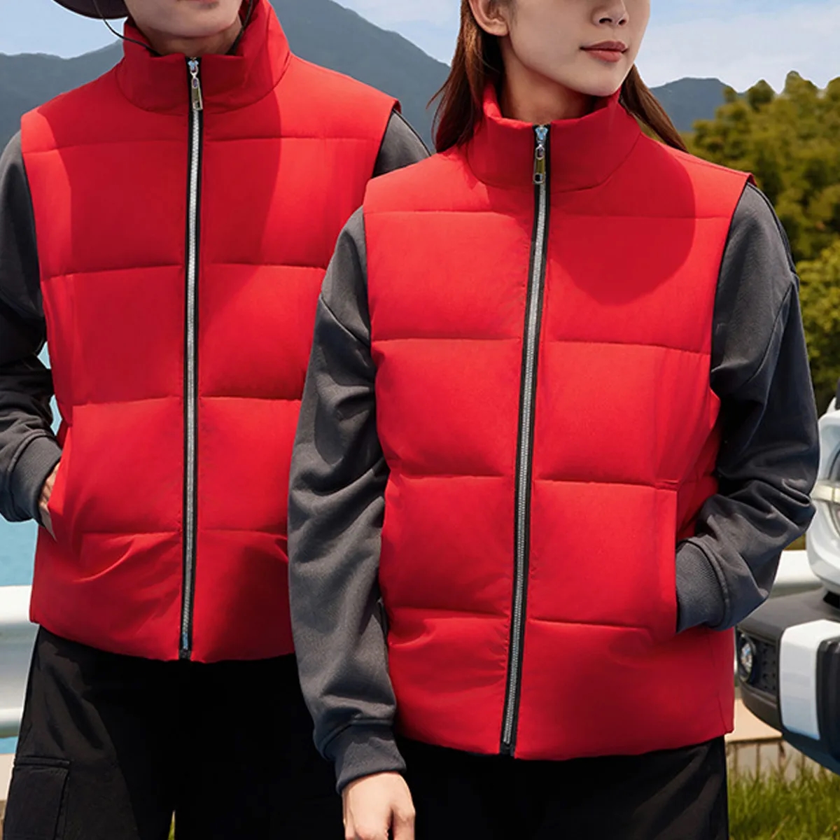 Unisex Insulated Puffer Vest Zip Front 5