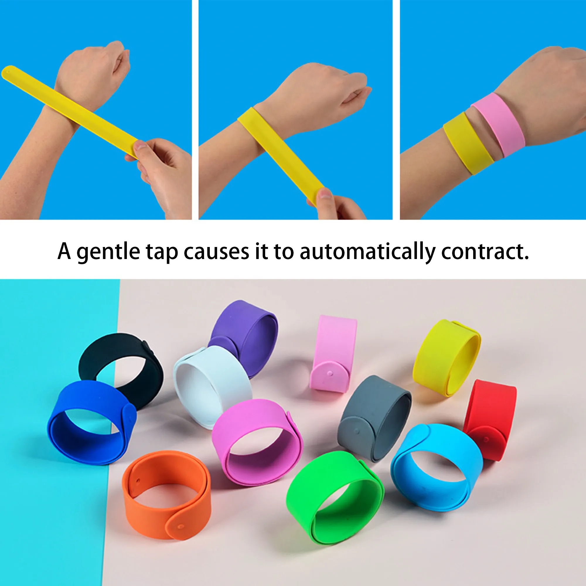MOQ 20 Silicone Slap Bracelets 6