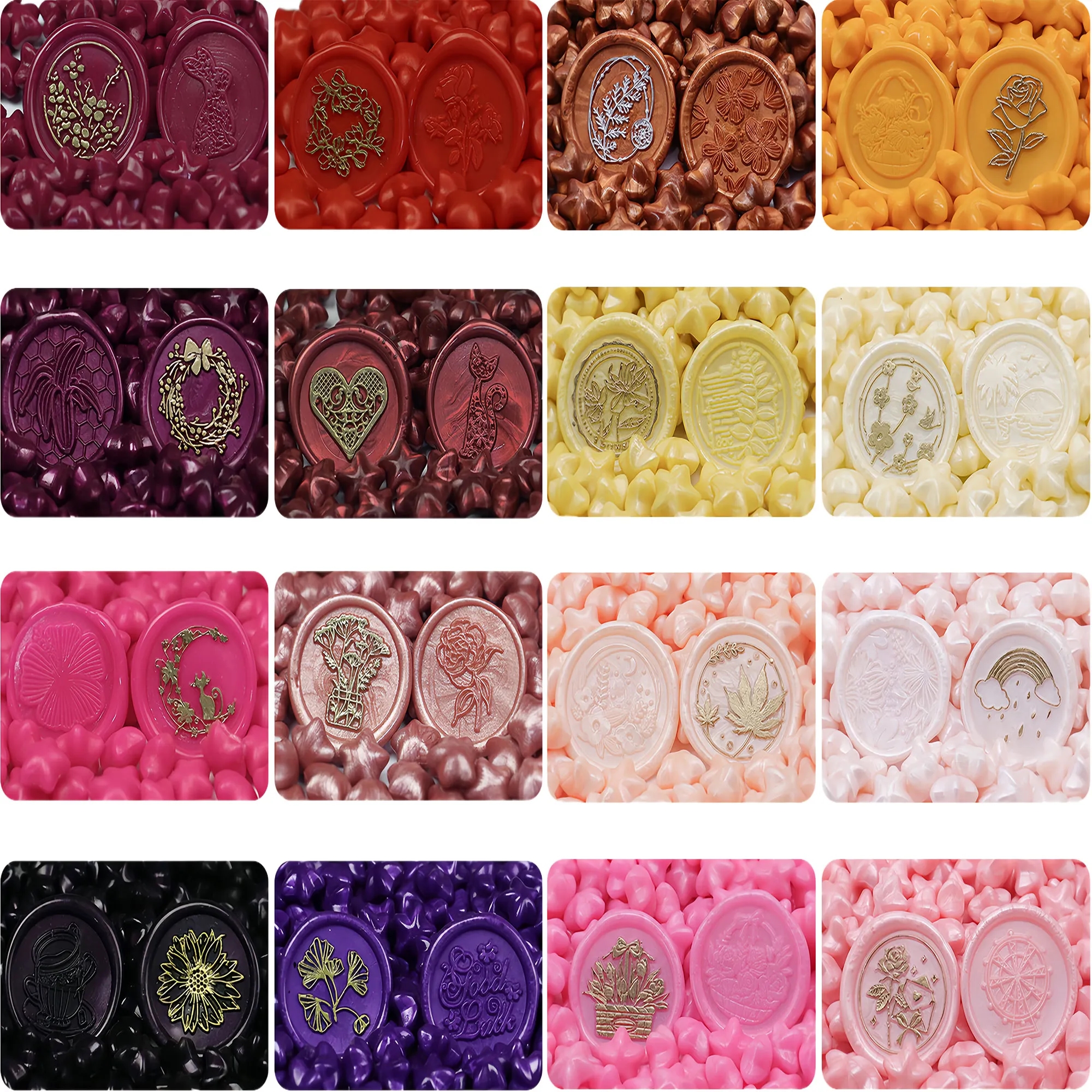 Stunning 24 Grid Star Wax Seal Pellets Macaron Colors Set 6
