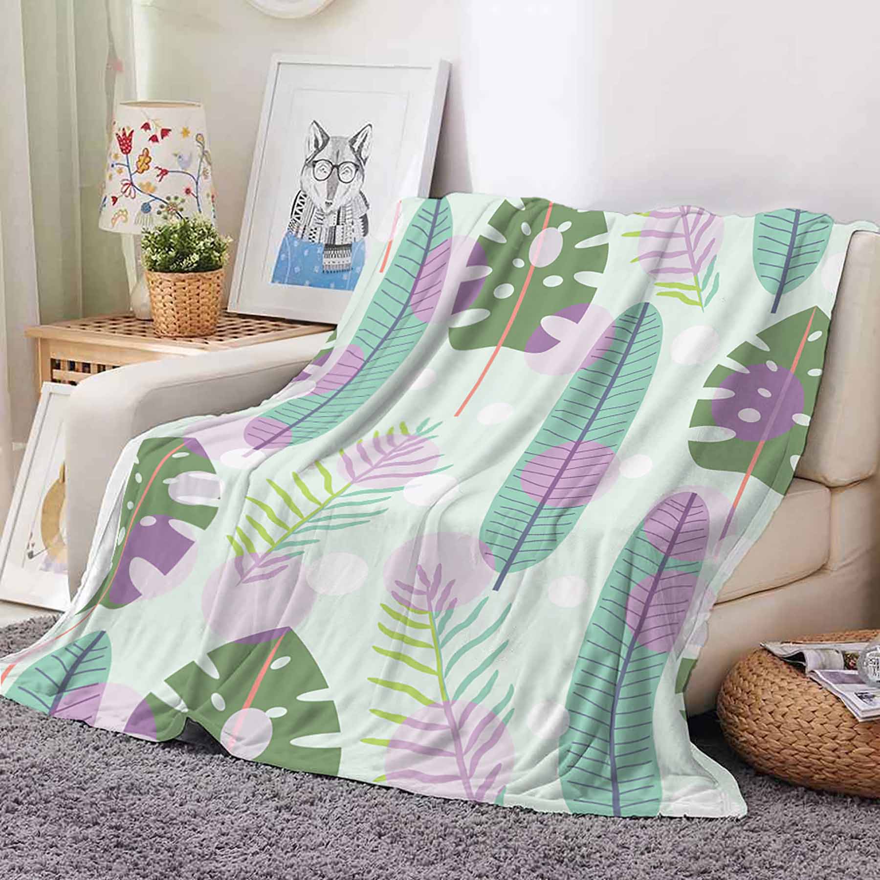 Plaid Flannel Fleece Throw Blanket 9