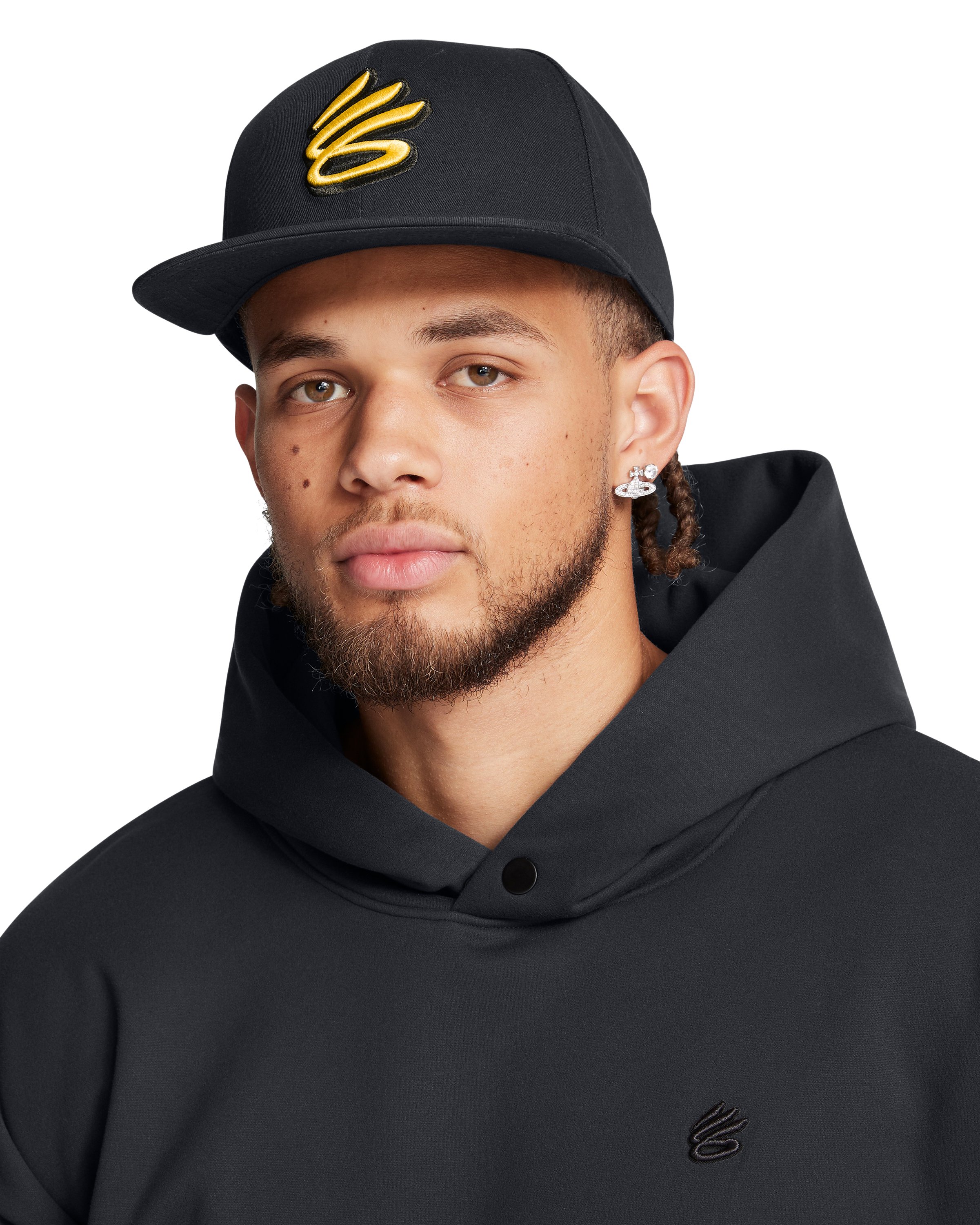 Curry Flat Brim Men's Snapback Cap, custom hat with logo imprint 3