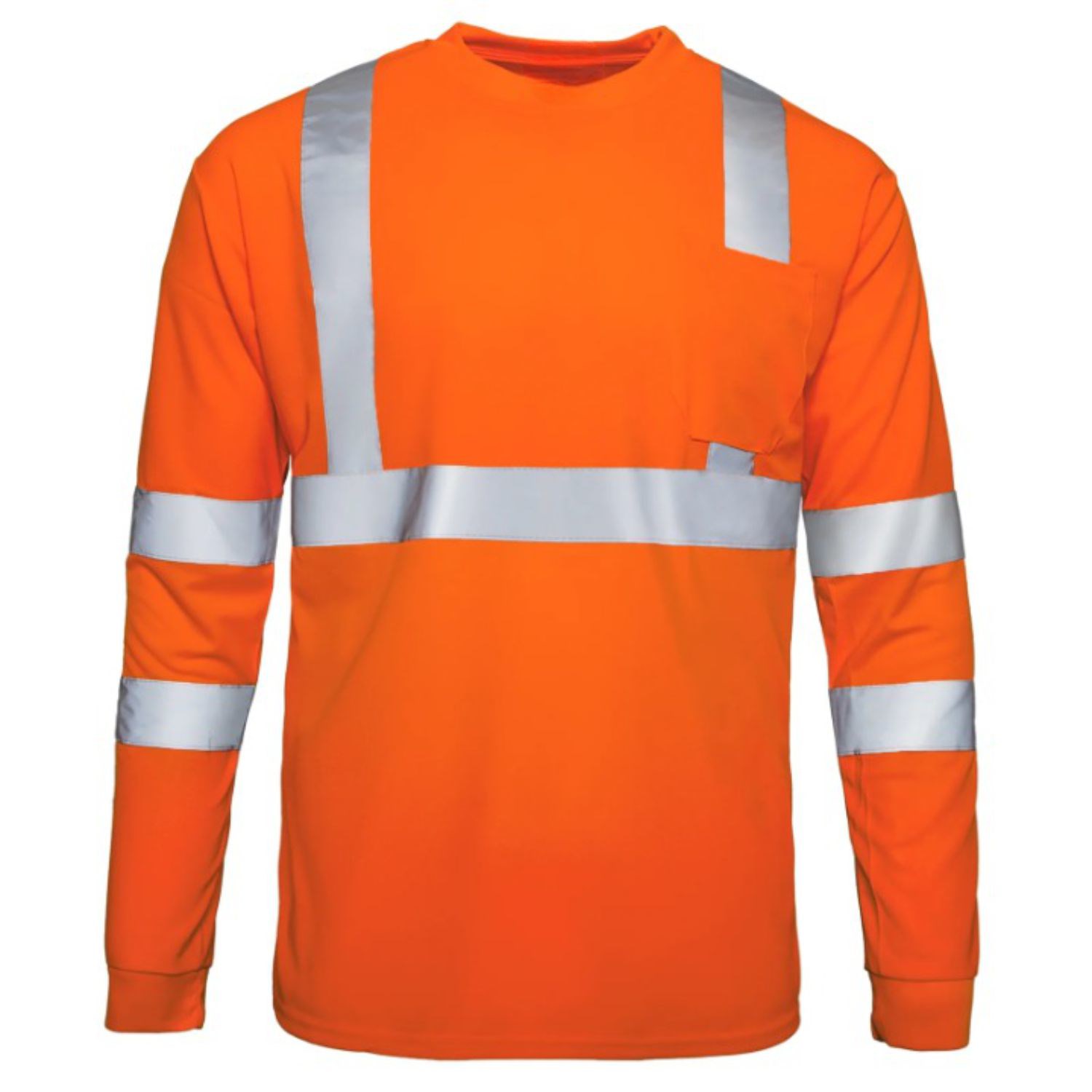 5 oz. Poly-Cotton Class 3 Reflective Tape Safety T-Shirt with Pocket