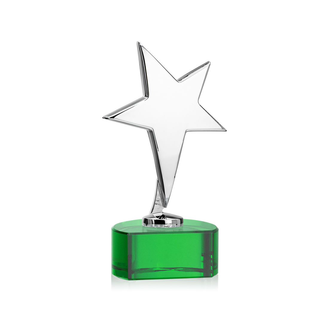 Tuscany Chrome Star VividPrint™ Award on Paragon Base-Green 3