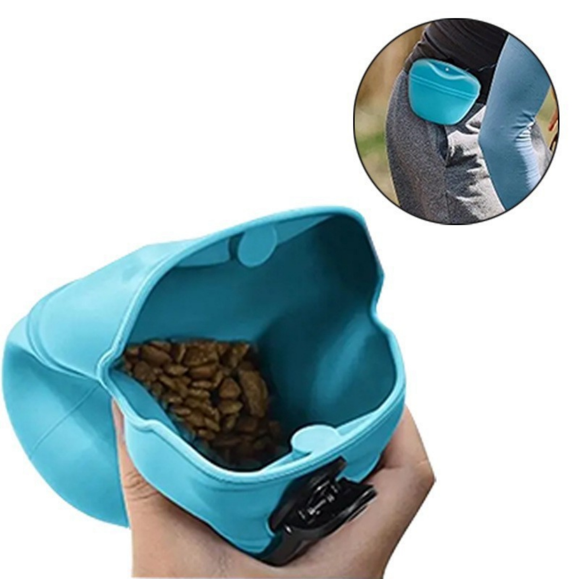 Silicone Dog Treat Pouch with Magnetic Closure and Waist Clip 4