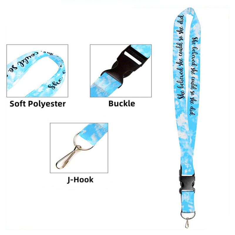 3/4" Full Color Dye-Sublimated Lanyard w/ J Hook and Buckle 3