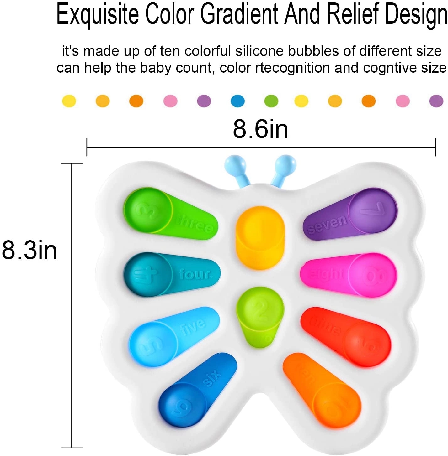 GOHEYI Butterfly Push Pop Bubble Fidget Toys 6