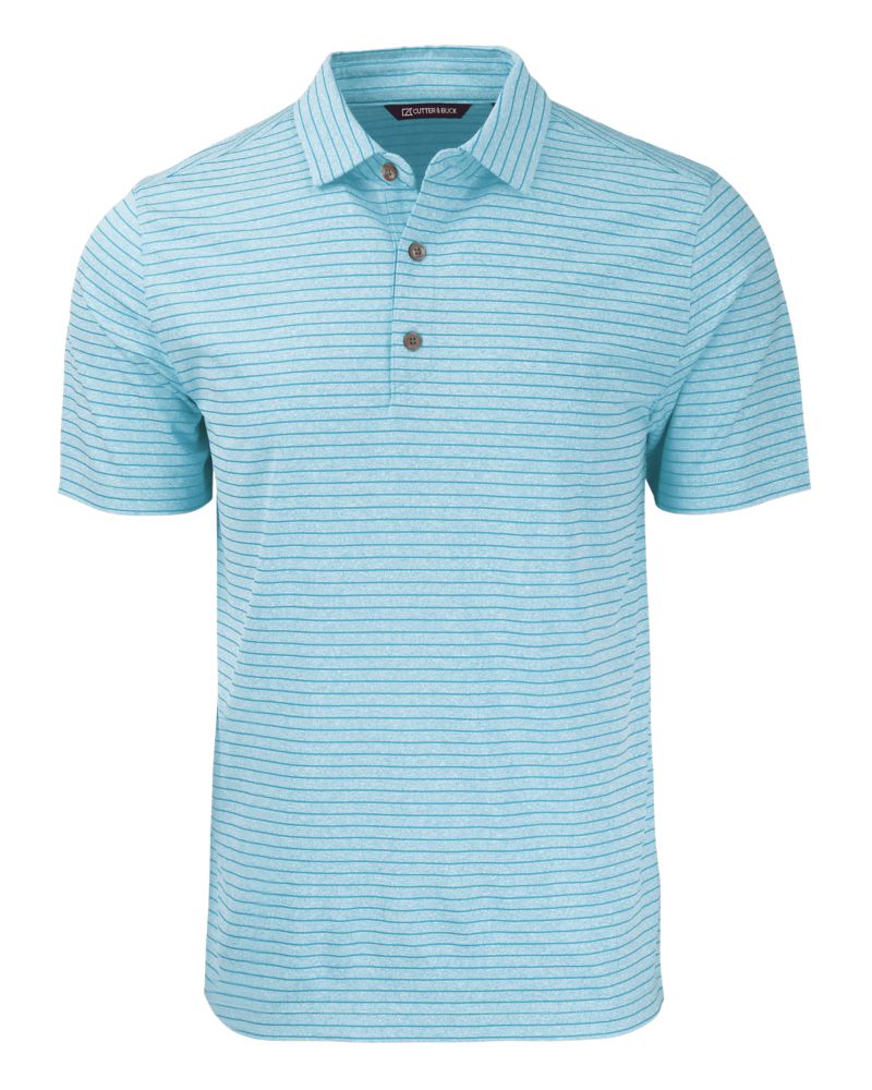 Forge Eco Heather Stripe Stretch Recycled Mens Polo