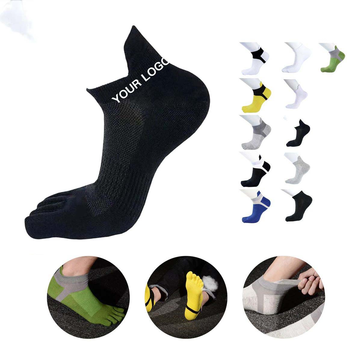 Durable Five Toe Socks with Reinforced Heel 13