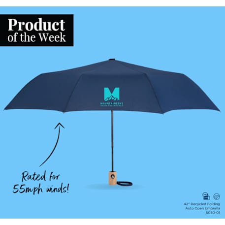 42" Recycled Folding Auto Open Umbrella 270