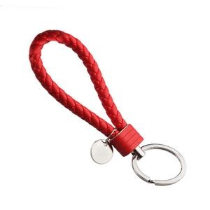 Sophisticated Weaved PU Leather Keychain With Plastic Buckle 17