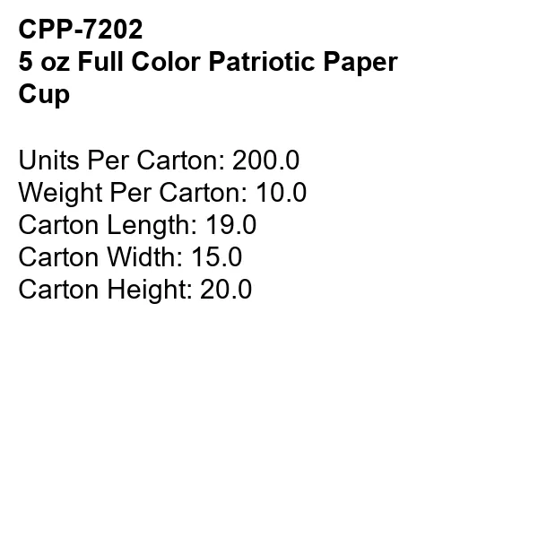 5 oz Full Color Patriotic Paper Cup 5