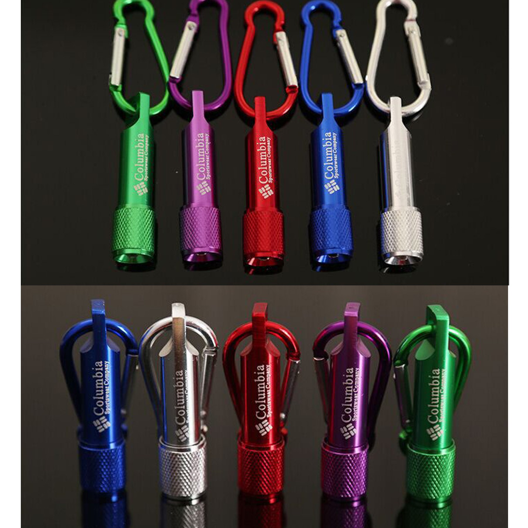 Aluminum Led Flashlight With Keychain Carabiners 4