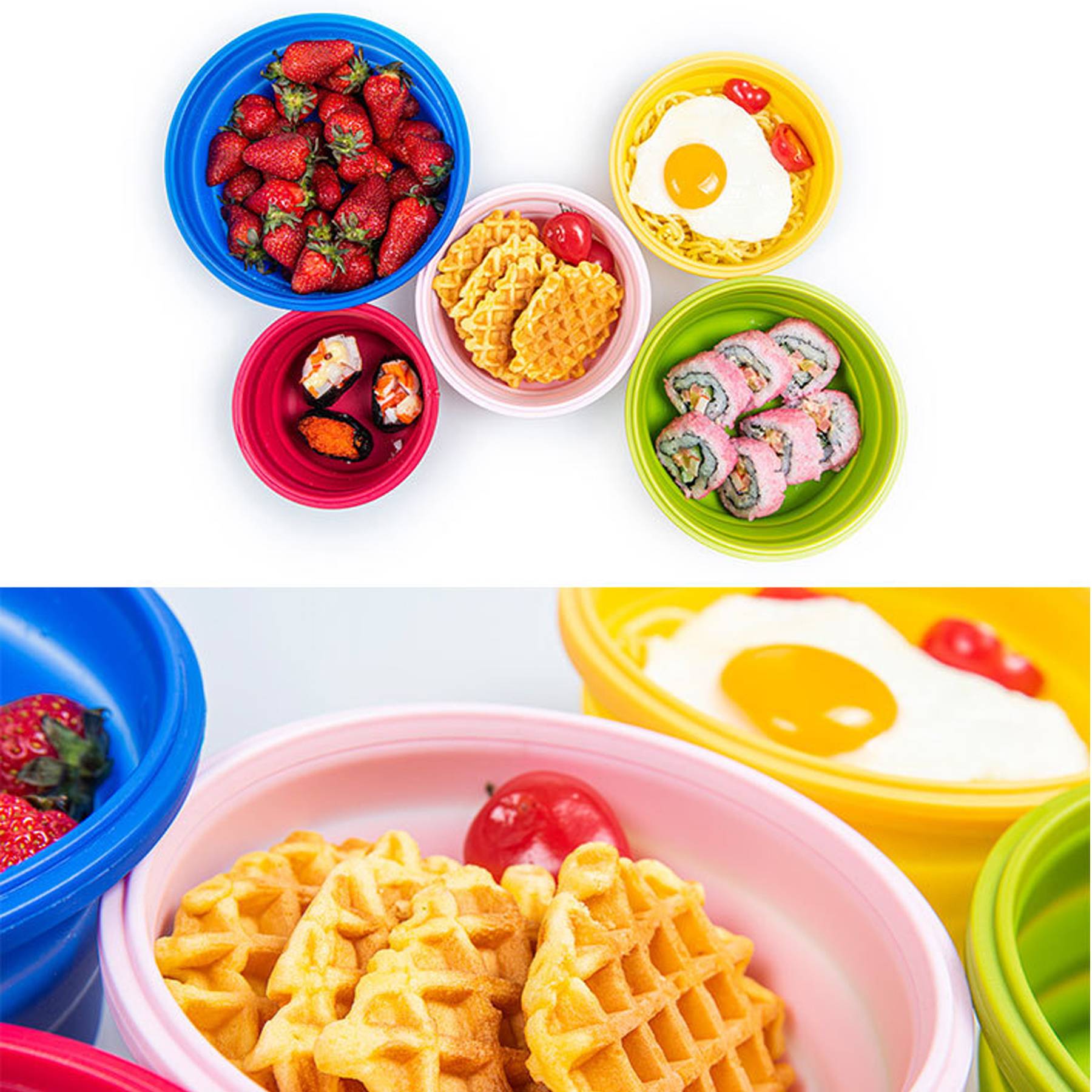 Collapsible Containers Set of 4 Round Silicone Bowl 3