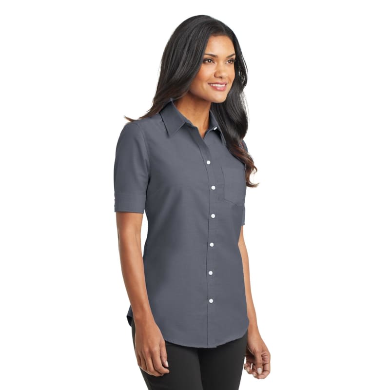 Port Authority Ladies Short Sleeve SuperPro Oxford Shirt. 2