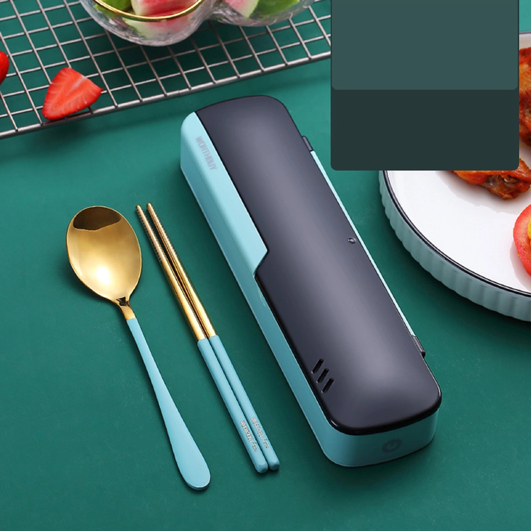 Disinfection Tableware Storage Box with Spoon and Chopsticks, promotional household item with logo imprint 7