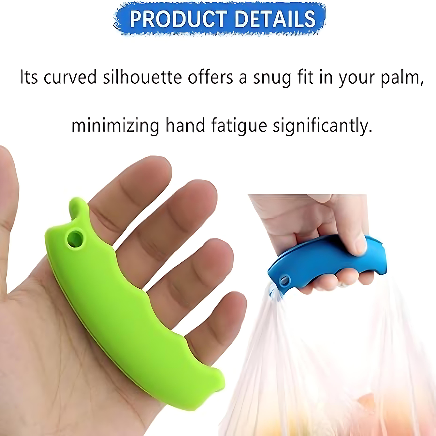 Shopping Bag Silicone Handle Grip - Reusable Carrier Tool 12