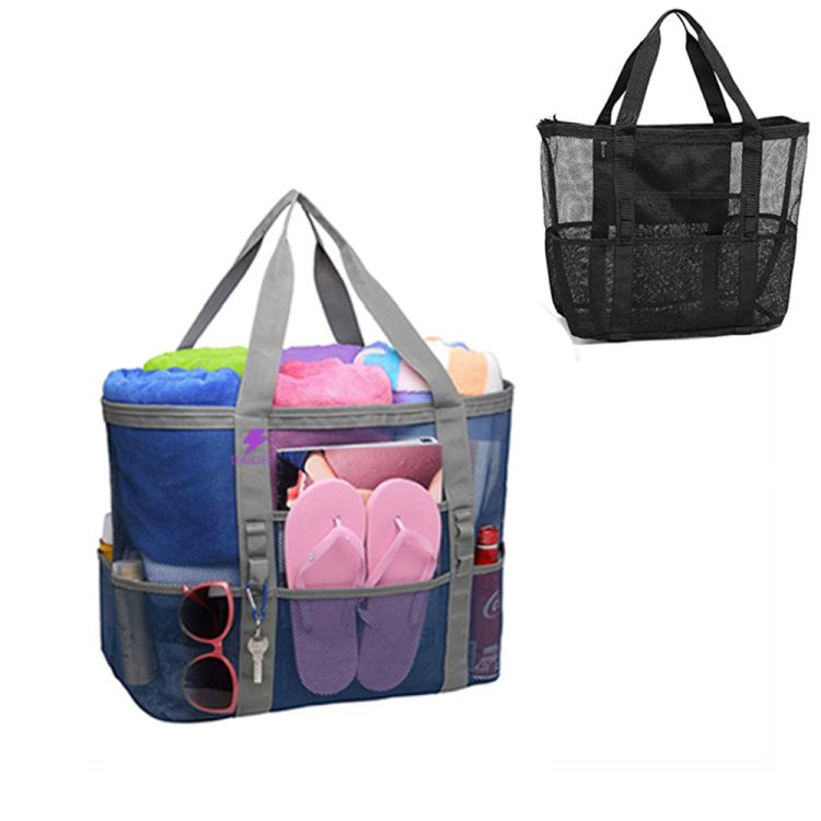 Mesh Beach Bag, custom tote bag with logo imprint 3