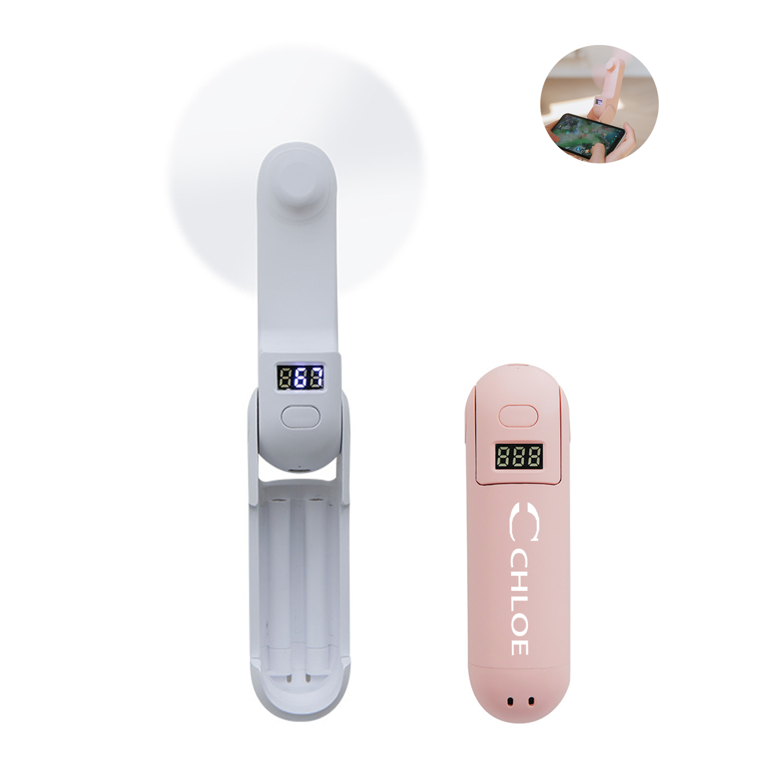 Foldable Pocket Electric Fan With Phone Stand 2