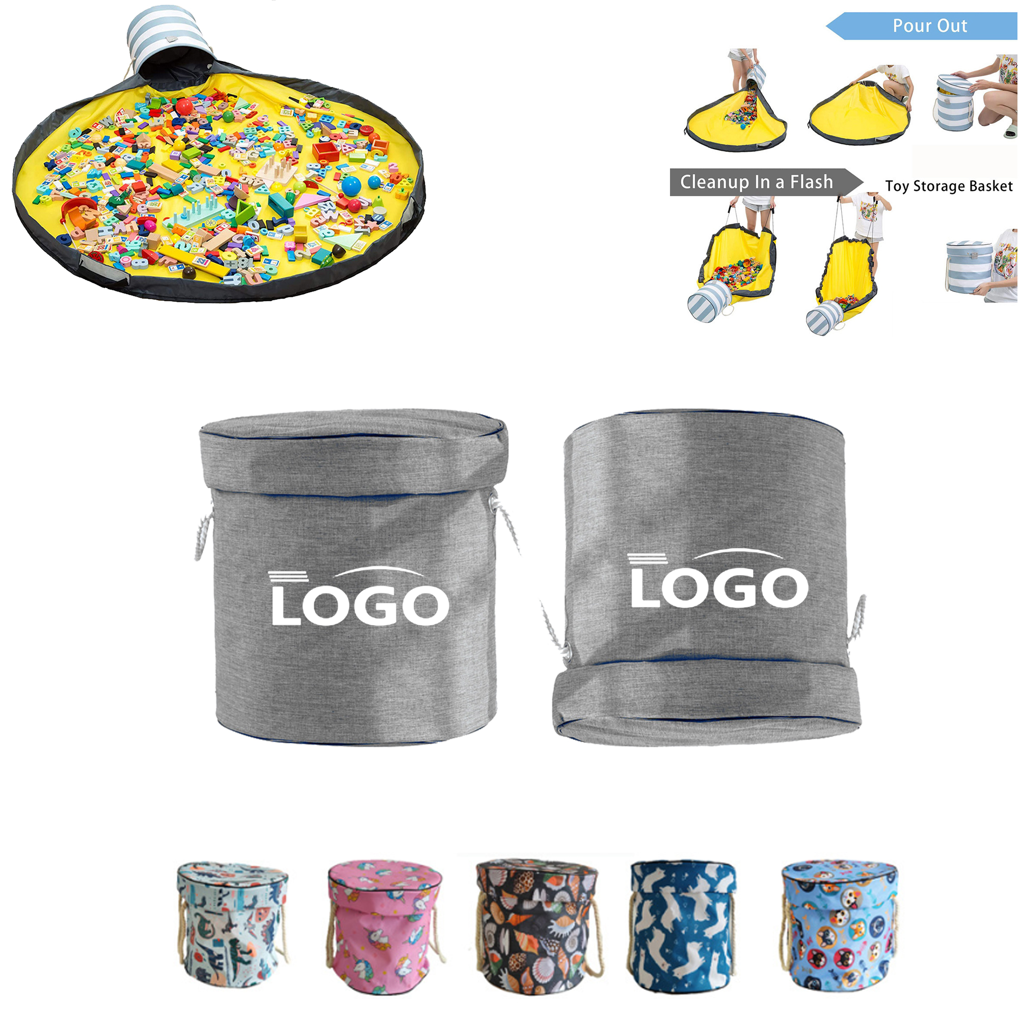Household Children's Toy Storage Bucket 3