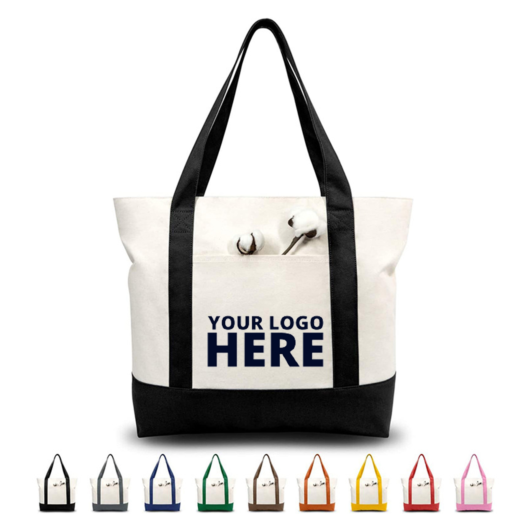 Canvas Large Size Tote Bag, custom tote bag with logo imprint 2