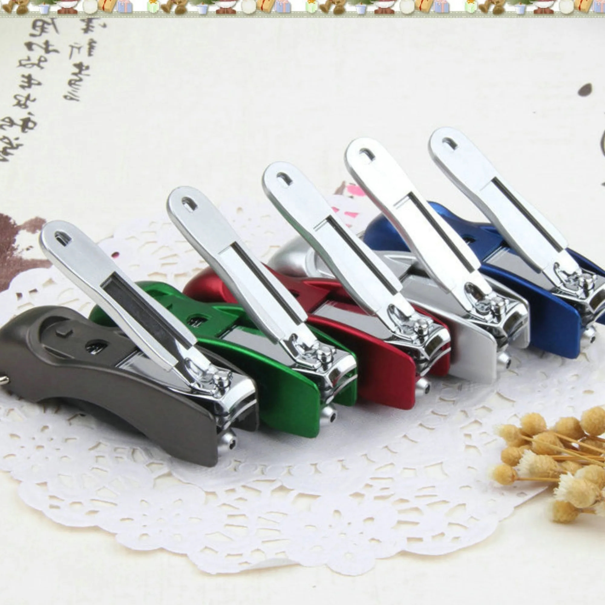 Folding Ballpoint Pen Nail Clipper With Keychain 5