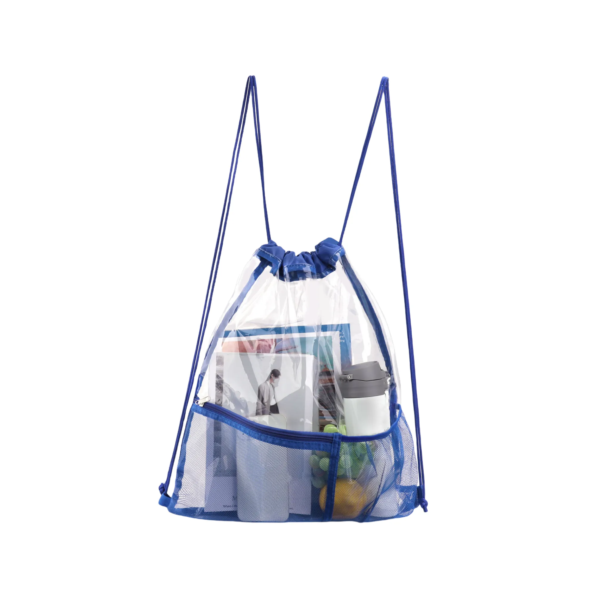 Clear Waterproof Stadium Drawstring Backpack 3