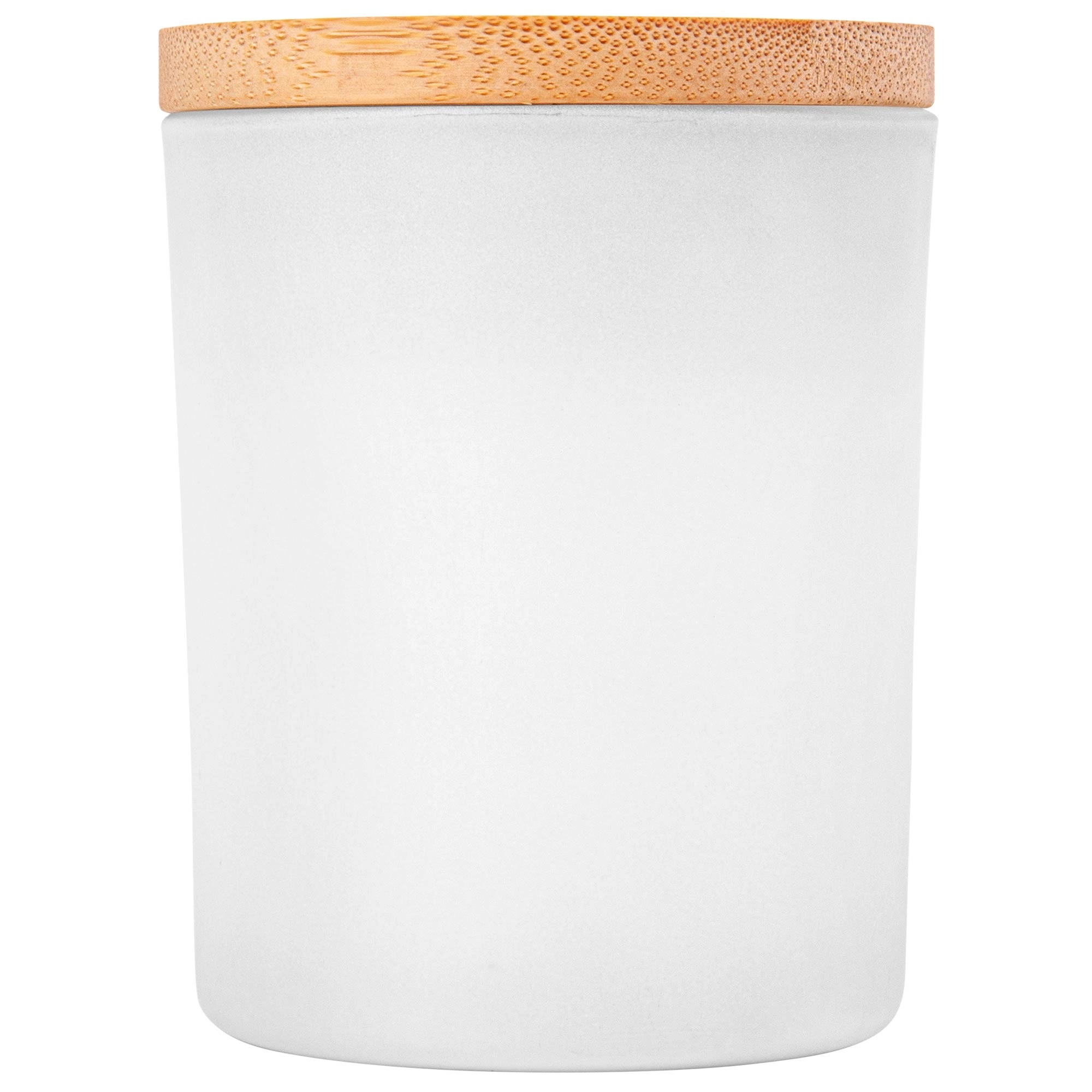 Vanilla-Scented Soy Wax Candle in Glass Jar w/Bamboo Lid (La 4