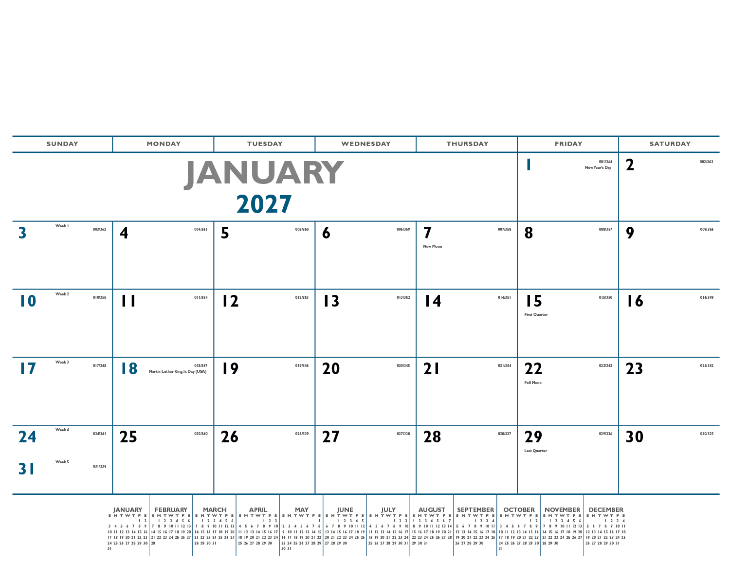 Triumph® Calendars Blue & Black Desk Pad 8