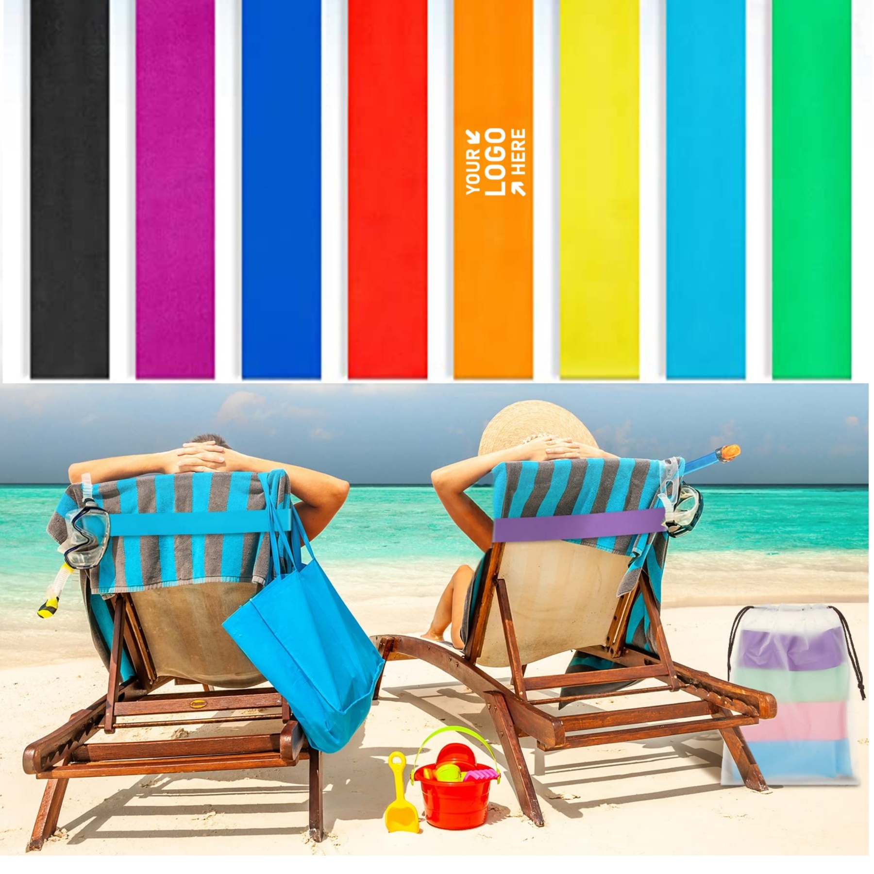 Silicone Beach Towel Bands/Clips 1
