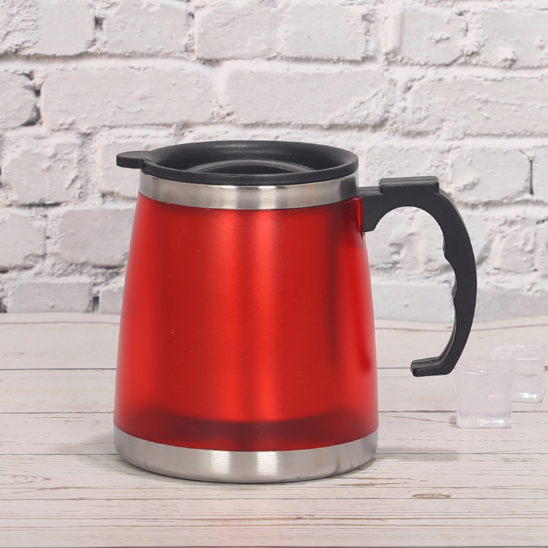 15 Oz. Outer Plastic Inner Stainless Steel Cup with Handle 7