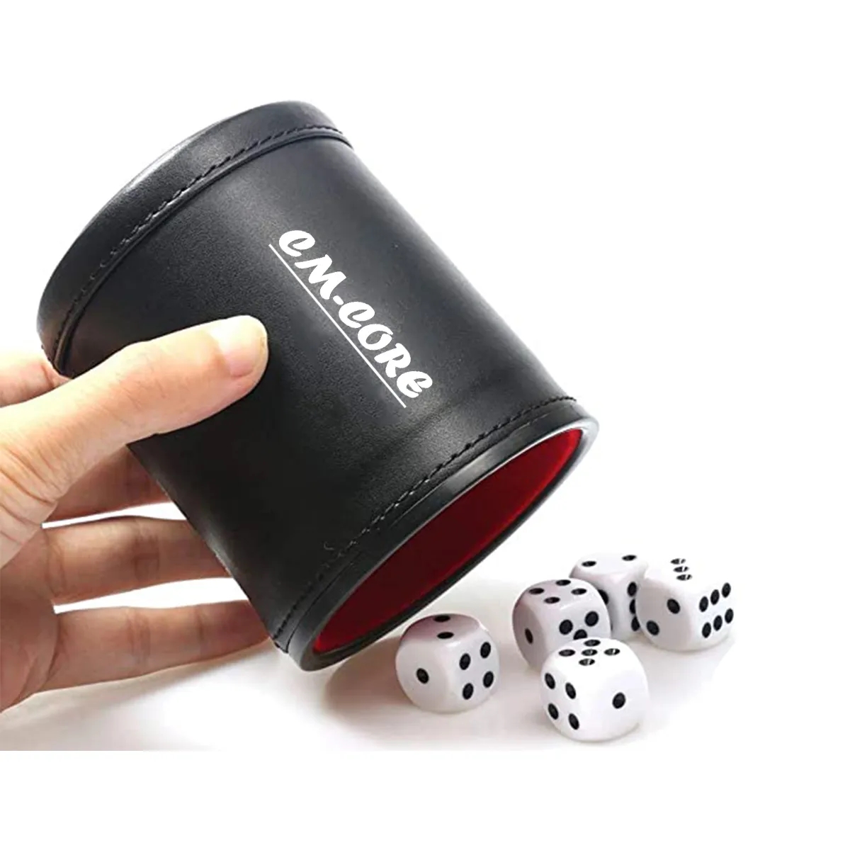 PU Leather Dice Cup With 5 Dices 1
