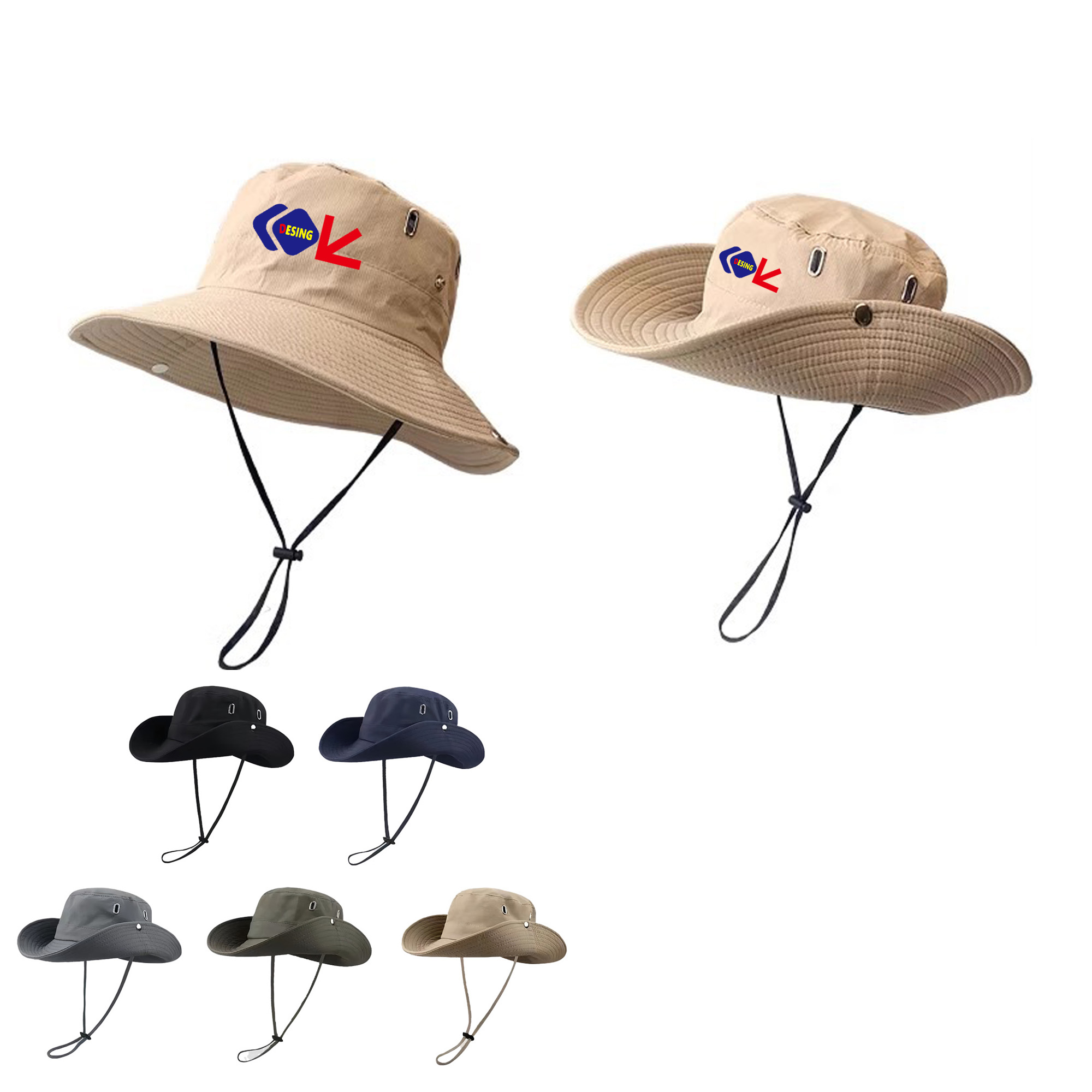 Custom UV Protection Premium Wide Brim Sun Bucket Hat MOQ30 2