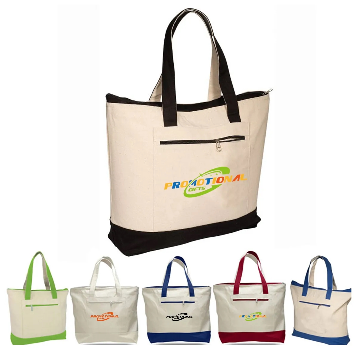 Custom Canvas Zippered Boat Tote Bag 1
