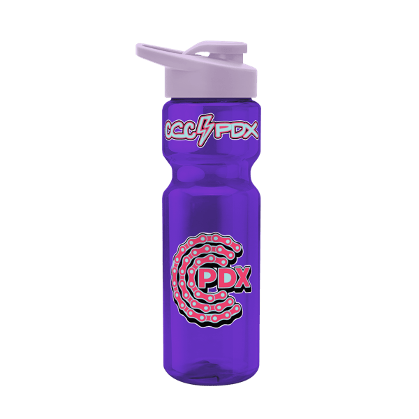 Blazer 28oz Transparent Bike Bottle w/Drink-thru Lid 433