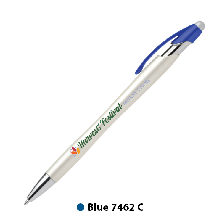 Nimbus Pearl Plastic Pen with Stylus (Full Color Imprint) 2