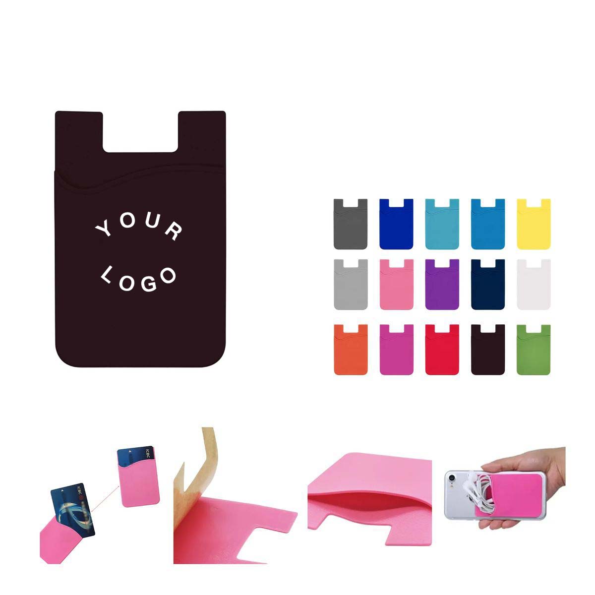 Flexible Silicone Card Pocket for Smartphones 16